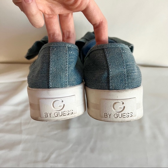 SOLD 🩵GUESS Platform Denim Blue Jean Slip Ons🩵 - Picture 6 of 6
